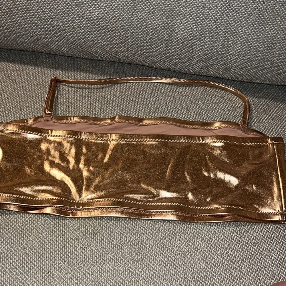 Skims 3x metallic bandeau swim top NWT